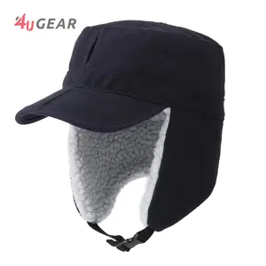 New Style Outdoor Men And Women Fashion Foldable Winter hat earflap Thick Warm Lamb Wool Duck Tongue Woolen Hat