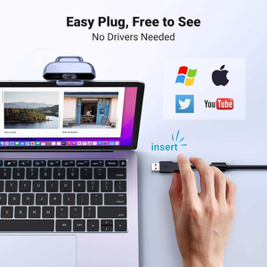 Webcam USB <span class=keywords><strong>UGREEN</strong></span> Full HD 1080P avec microphone anti-bruit, champ de vision 85°, mise au point fixe, Plug & Play, correction automatique de la lumière et confidentialité - Product Image 5
