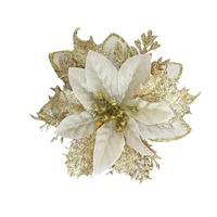 12 décorations de Noël en soie, fleurs artificielles pour sapin, décoration de maison pour les fêtes, couleur personnalisable, artisanat