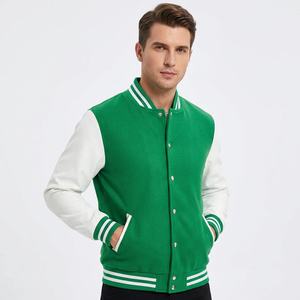 Chaqueta Varsity de Algodón Premium para Hombre Freandy Sports, Cuello Alto Informal, Cierre de Botones, Corte Regular, Resistente al Viento para Invierno - Product Image 1