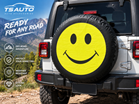 TS-BT-318 Sortie d'usine pour Suzuki Jimny – Housse de roue de secours en PVC de 15 pouces avec motif Smiley