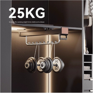 Support de plafond réglable en alliage d'aluminium, rail de suspension pour <span class=keywords><strong>armoire</strong></span>, <span class=keywords><strong>tringle</strong></span> de suspension peu profonde, <span class=keywords><strong>extensible</strong></span> verticalement, coulissant - Product Image 4