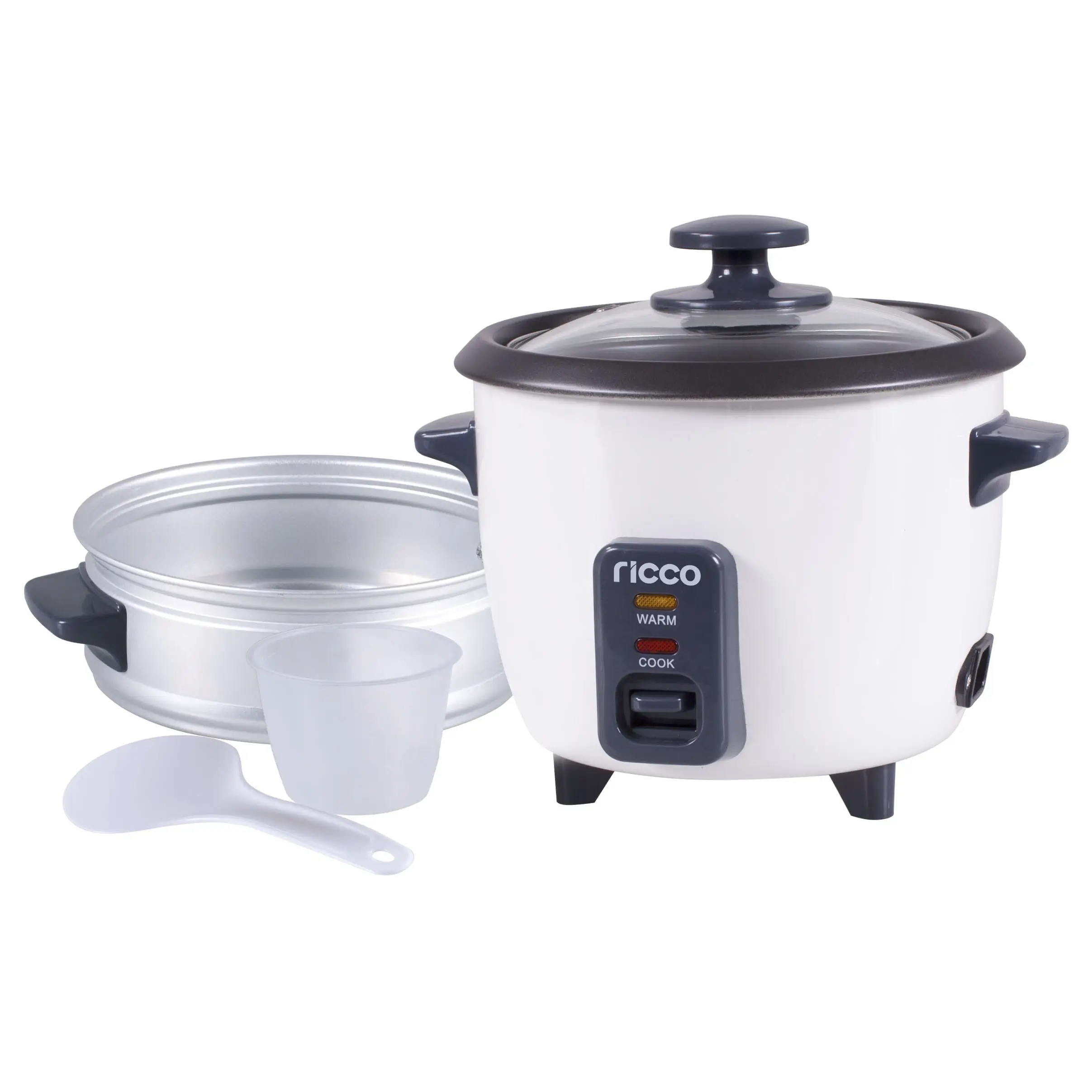 0.6Liter 3 cup rice cooker with steamer