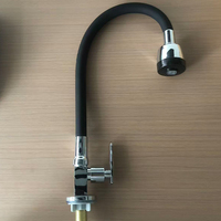 Robinet de cuisine en alliage de zinc chromé, vente en gros d'usine, double mode, sortie sous-marine, robinet de lavabo à eau froide unique