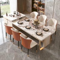 Table îlot rock de luxe légère intégrée simple table de cuisine moderne armoire latérale table à thé escamotable bar à domicile