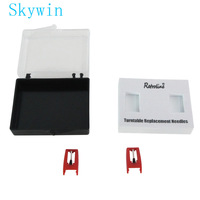 Aiguilles de remplacement pour tourne-disque Retroline, stylet en rubis, ensemble de deux pièces pour accessoires de lecteur de disques vinyles