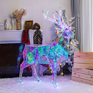 Set Regalo Decorazioni Natalizie per Feste con Renna Luminosa a LED Effetto Cristallo Colore Fantasia 2025, Cervo Luminoso a Luce LED - Product Image 6