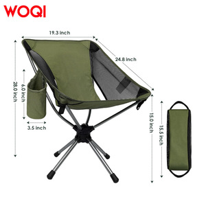 Silla de Camping Woqi con Rotación de 360 Grados, Silla Plegable de Aluminio para Exteriores, Jardín, Playa, Senderismo, Pesca, Verde - Product Image 3