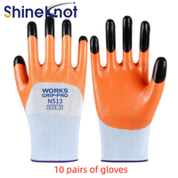 SHINEKNOT 10 Pasang Sarung Tangan Pelindung Tahan Tusukan Sarung Tangan Pelindung Jari yang Dipertebal, Tahan Aus, dan Diperkuat