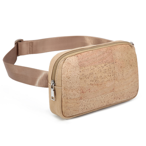 Bolsa cintura <span class=keywords><strong>de</strong></span> <span class=keywords><strong>corcho</strong></span> para hombres: bolso <span class=keywords><strong>de</strong></span> cadera impermeable para exteriores, correa cruzada ajustable, ideal para senderis - Product Image 1