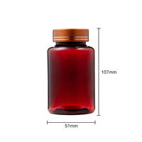 Flacon en plastique PET ambré durable de 150 ml, conteneur pour comprimés, pilulier, flacon pour comprimés, impression de logo personnalisée pour l'emballage des produits nutraceutiques