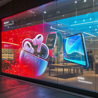 Écran LED transparent sur mesure pour vitrine de magasin d'électronique – Affichage de projet personnalisé