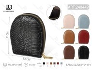 Portacarte ovale da donna in pelle PU da 4 pollici con chiusura a cerniera per carte - Product Image 1