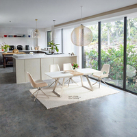 Table à manger rectangulaire Fujia 12 places, extensible, hauteur réglable, pieds en acier inoxydable, plateau en marbre, mobilier moderne pour la salle à manger