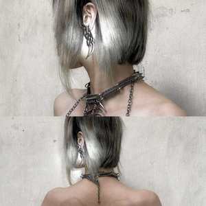 Nuova Serie Vascolare di Tendenza: Orecchini Unisex in Lega con Design Irregolare e Spigolato, Stile Dark Chic, Personalizzabili - Product Image 4