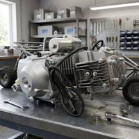 Ensemble moteur de moto 150cc, 4 temps, refroidissement par air, CDI, embrayage semi-automatique, 3 vitesses avant, 1 marche arrière, démarrage électrique, ATV, karting