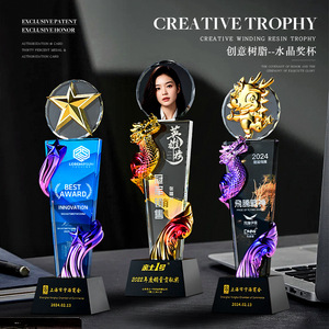 <b>Crystal</b> Photo Trophy Laser Engraved Digital Printing Various Sizes Durable Award For Sales <b>Top</b> Performers Employee Recognition - Product Image 2