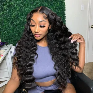 Hight Density 4x4 Closure Wigs Deep Wave 13x4 HD Transparent Lace Frontal Wig Human Hair Wigs For Black Women