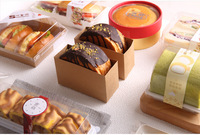 Boîte de rangement jetable en plastique PET transparente à deux compartiments pour gâteaux et pains, idéale pour les fêtes - Vente en gros usine