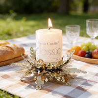 Porte-bougie de Noël doré en forme de grande flocon de neige, support de bougie personnalisé pour décorations de table de fête de Noël