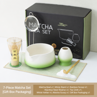 Ensemble de bols à matcha en céramique Dehua de style japonais avec bec verseur, design dégradé pour le fouettage du thé, cérémonie du thé japonaise, emballage en boîte colorée