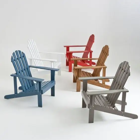 2022 vendita calda personalizzato poly legname oversize fisso sedia Adirondack per esterni sedia pieghevole in legno