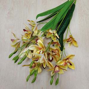 K-0409 5 Fourchette Bundle Tête De <span class=keywords><strong>Tigre</strong></span> <span class=keywords><strong>Orchidée</strong></span> Simulation Fleur Décoration De La Maison Fleur De Mariage Décoration Est-Asiatique <span class=keywords><strong>Orchidée</strong></span> - Product Image 5