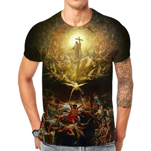 Envío Gratis, Camisetas Casuales al por Mayor, Camiseta de Manga Corta para Hombre con Diseño Personalizado de Jesucristo, Precio Económico - Product Image 4