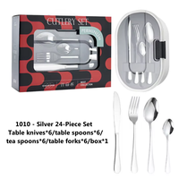 Ensemble de couverts en acier inoxydable poli miroir durable Dingyong OEM/ODM, 24/36 pièces, couteau, fourchette, cuillère, boîte cadeau, usage domestique, choix de cadeau