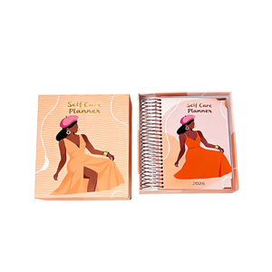 Planificateur d'autosoins personnalisé 2026, impression, couverture rigide, journal de bien-être, agenda relié en spirale avec boîte - Product Image 3