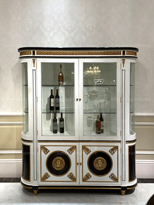 Mueble de Salón Europeo de Lujo, Vitrina Blanca con Cristal, Mueble de 2 Puertas - Product Image 3