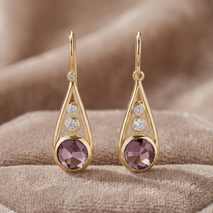 Pendientes de Plata de Ley 925 con Baño de Oro de 18K y Piedra Preciosa Citrino Limón, Estilo Bohemio Cristiano, Más Vendidos, para Mujer, Regalo - Product Image 3