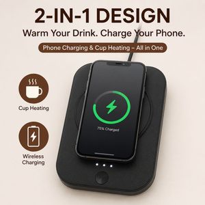 Chauffe-tasse USB <span class=keywords><strong>sans</strong></span> fil avec contrôle de température automatique, chargeur inductif, <span class=keywords><strong>kit</strong></span> réfrigérateur intelligent 2026, gadget unique - Product Image 5