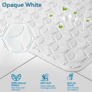 Tapis de Douche Rectangulaire HAPTON Antidérapant avec Ventouses, 100% Caoutchouc Texturé, Sécurité au Bain, Toucher Doux, Sans BPA/PVC, Utilisation pour Animaux Domestiques - Product Image 2