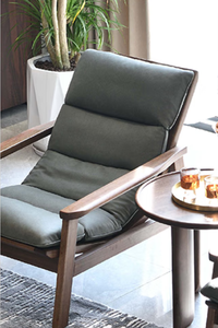 ठोस लकड़ी एकल सीट अवकाश कुर्सी आर्मरेस्ट के लिए घर कार्यालय के लिए प्राकृतिक लकड़ी के फ्रेम - Product Image 3