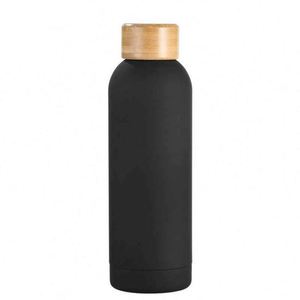 Botella de Vacío de Acero Inoxidable Rosa con Tapa de Madera, Diseño Minimalista, Termo de Viaje con Doble Pared Aislada, 12-24 Horas - Product Image 3