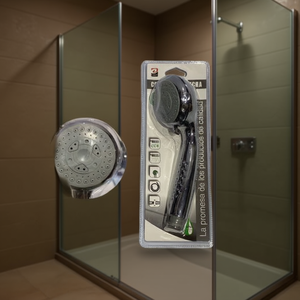 Pommeau de douche rond avec plusieurs réglages de jet pour la baignoire et la douche - Product Image 2