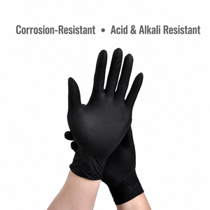 Gants de <span class=keywords><strong>barbier</strong></span> résistants à la chaleur en NBR, usage professionnel en salon pour les lisseurs et les fers à boucler, noir, tailles S/M/L/XL - Product Image 1