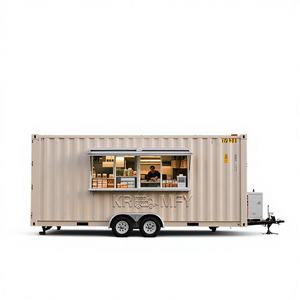 Bâtiment de bureau mobile extérieur, café, bar, kiosque alimentaire, camion de restauration multifonctionnel remorquable avec équipement de cuisson personnalisé - Product Image 1