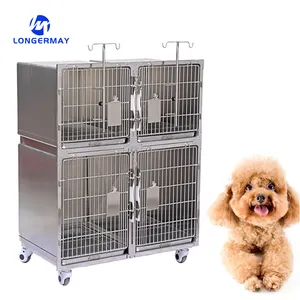 Large Cage Stainless Steel Dog Cat Veterinary 304 Stainless Steel Cage Full Round Corners For Sale