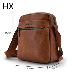 Sac à bandoulière en cuir PU pour hommes, sacoche imperméable, personnalisé, OEM, vente en gros, collection - Product Image 2