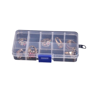 Transparent Plastic Jewelry Storage Box 10 Compartment Detachable With Lid For Rings Organizers Small Size - Product Image 4