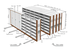 خزانة ملفات فولاذية متحركة ذات أدراج، خزائن ملفات مدمجة، رفوف للمكتبات - Product Image 6