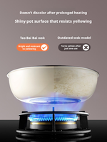 Ensemble de 3 ustensiles de cuisson en céramique écologiques et durables, antiadhésifs, comprenant une poêle, un wok et une casserole, pour cuisinière à induction et à gaz