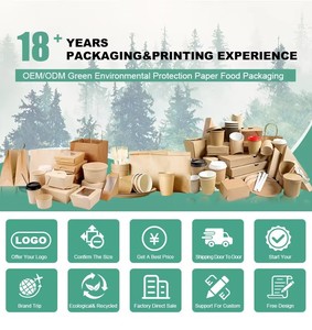 Tazón de Papel Desechable Personalizado de Fábrica con Tapa, Apto para Microondas, a Prueba de Fugas, para Catering Diario, Tazón de Papel Desechable Estadounidense con Tapa - Product Image 3