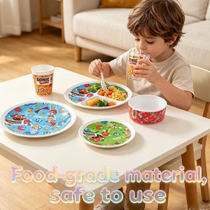 Sonic Cartoon Kids Tableware Set Plastic Dishes <b>Plates</b> Food Grade Safe for Children Use - Product Image 1