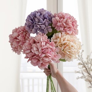 ดอกไฮเดรนเยียประดิษฐ์ CallaFloral สีชมพู สีม่วง สีแชมเปญ สำหรับตกแต่งงานแต่งงาน สไตล์งานฝีมือ - Product Image 1