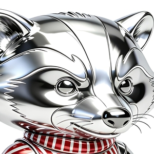 Paslanmaz Çelik Bucky Badger Heykeli Cilalı Hayvan Figürü Wisconsin Temalı Metal El Sanatı Hediyelik Dekor - Product Image 5