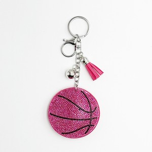 Promotional Diamond Bling Basketball Leather <b>Tassel</b> Keychain Crystal Rhinestone <b>Key</b> Charm Keychain - Product Image 4