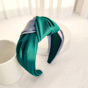 Diademas para el Cabello de <span class=keywords><strong>Mujer</strong></span> Estilo Europeo Americano, Textura Satinada, Diadema Ancha con Nudo, Diadema Personalizada con Logotipo al por Mayor - Product Image 6